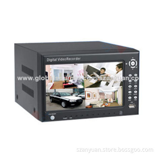 H.264 D1 Standalone DVR with 7-inch Fixed TFT Monitor, Supports 3G Mobile Remote Surveillance